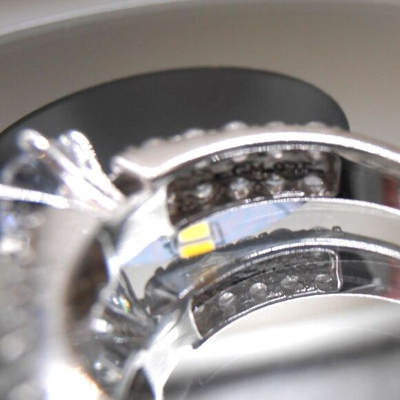 Sterling Silver GM 925 Cubic Zirconia Ring – Size 8.5 – Vintage Glam ✨ - Picture 4 of 5